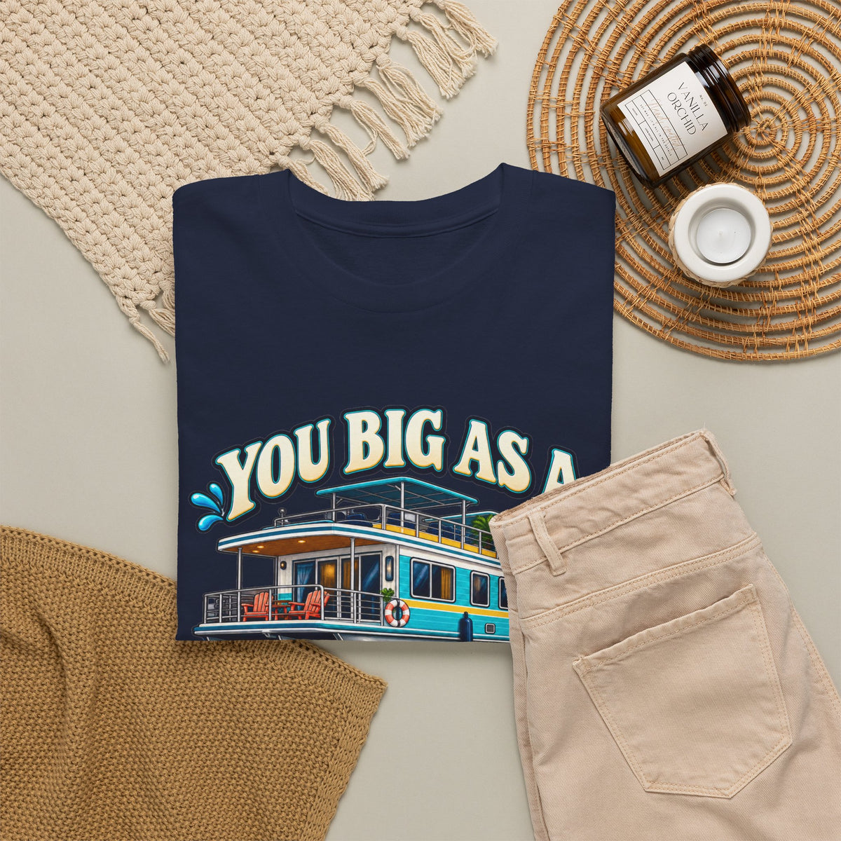 Houseboat T-Shirt — "You Big As A Houseboat B*tch" Retro Boating Tee