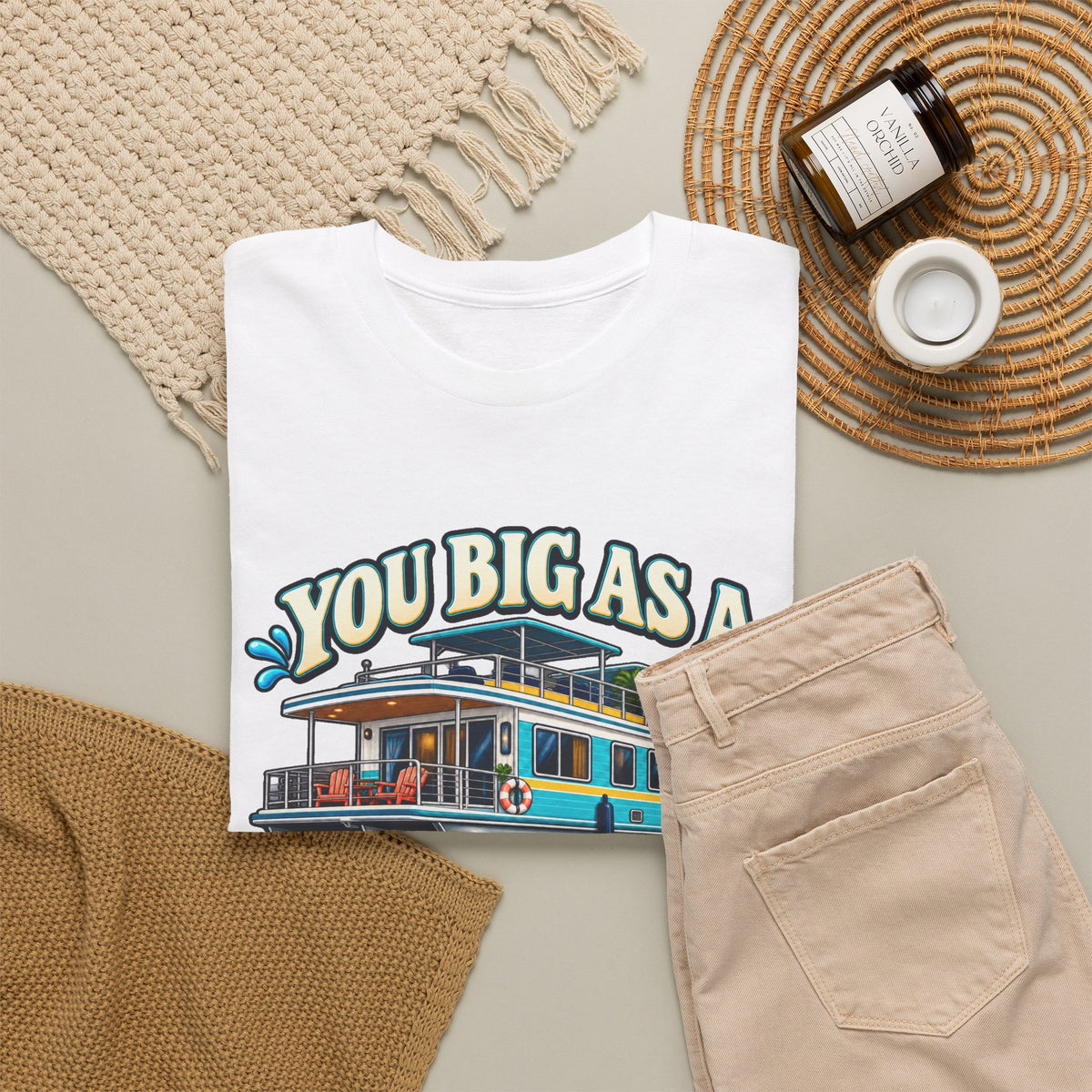 Houseboat T-Shirt — "You Big As A Houseboat B*tch" Retro Boating Tee