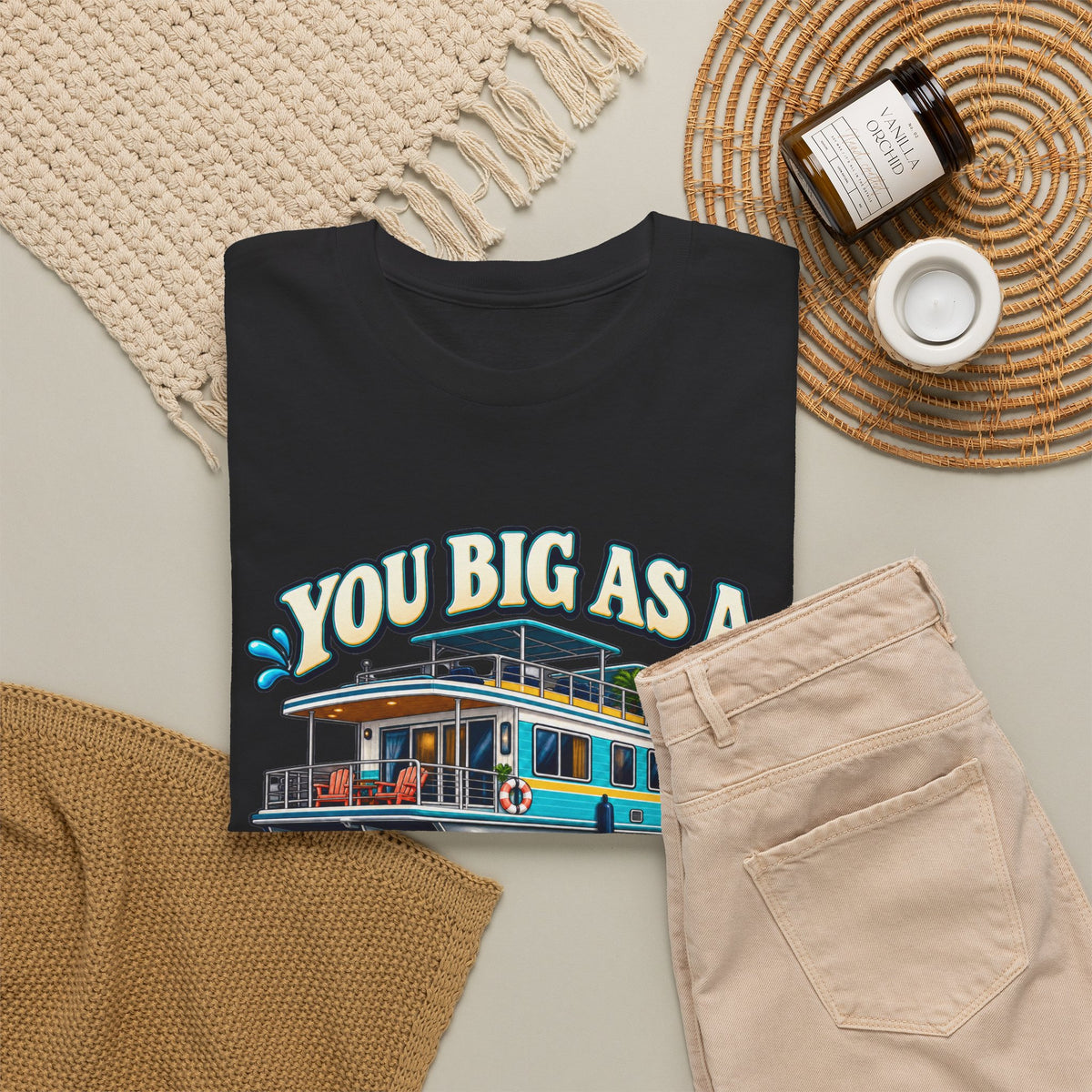 Houseboat T-Shirt — "You Big As A Houseboat B*tch" Retro Boating Tee