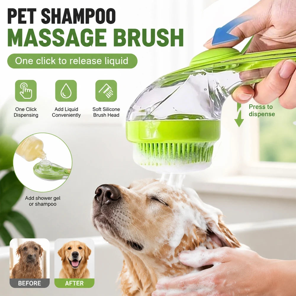 2-in-1 Pet Shampoo & Massage Brush