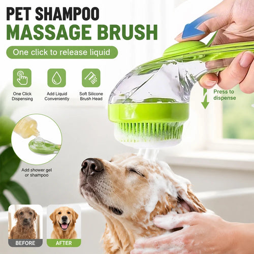 2-in-1 Pet Shampoo & Massage Brush